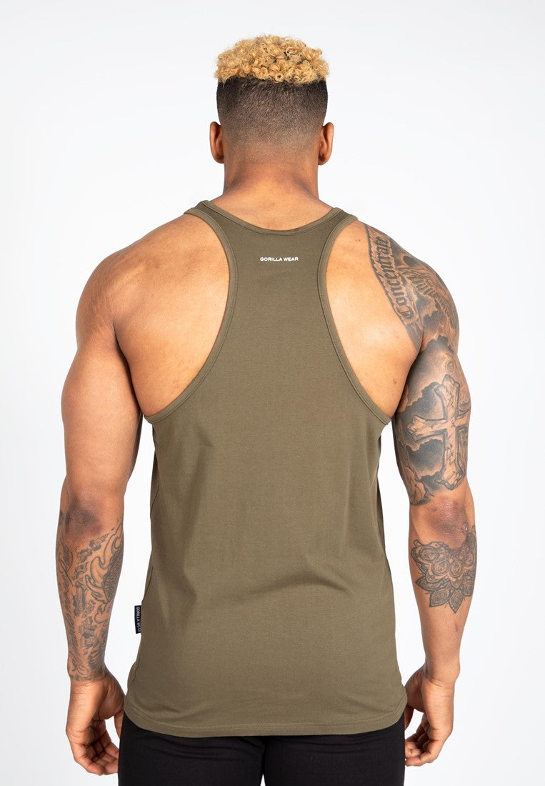 Gorilla Wear Carter Stretch Tank Top - Legergroen - Aanzicht