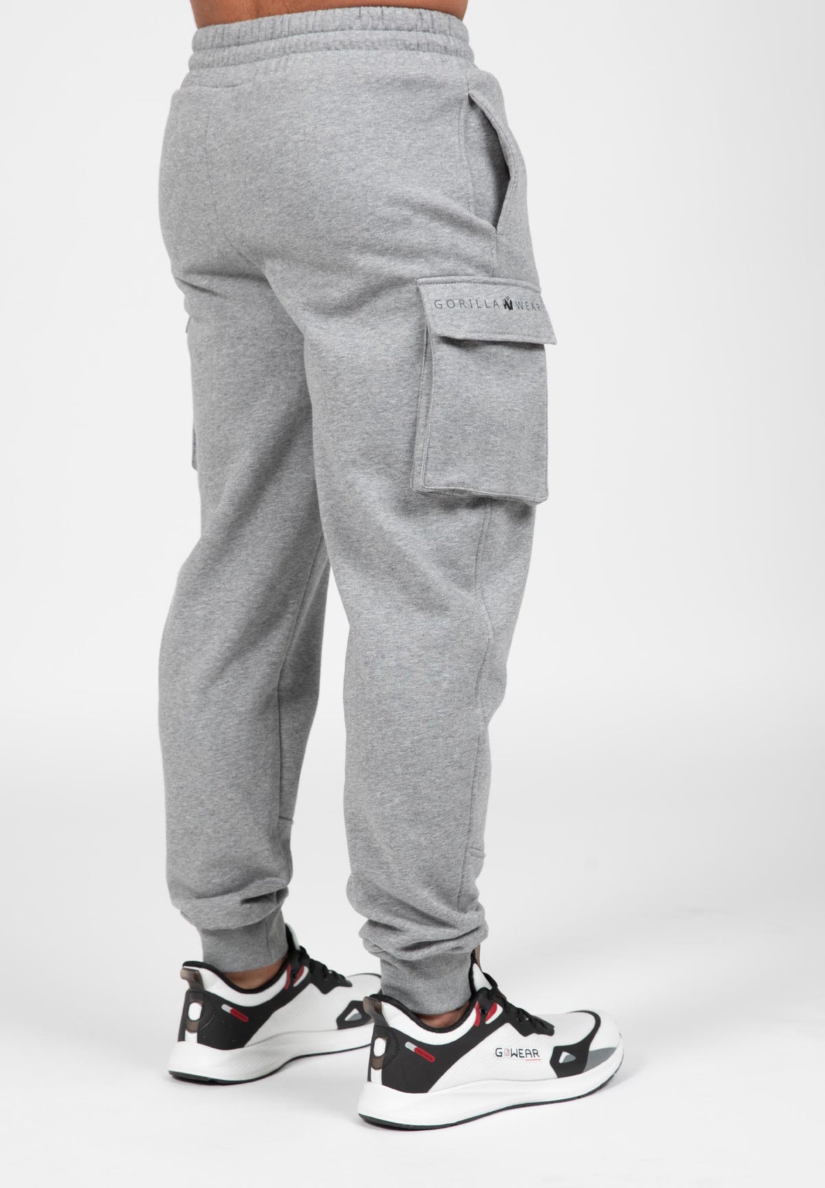Gorilla Wear Hudson Cargo Joggingbroek - Grijs Gemeleerd - Aanzicht