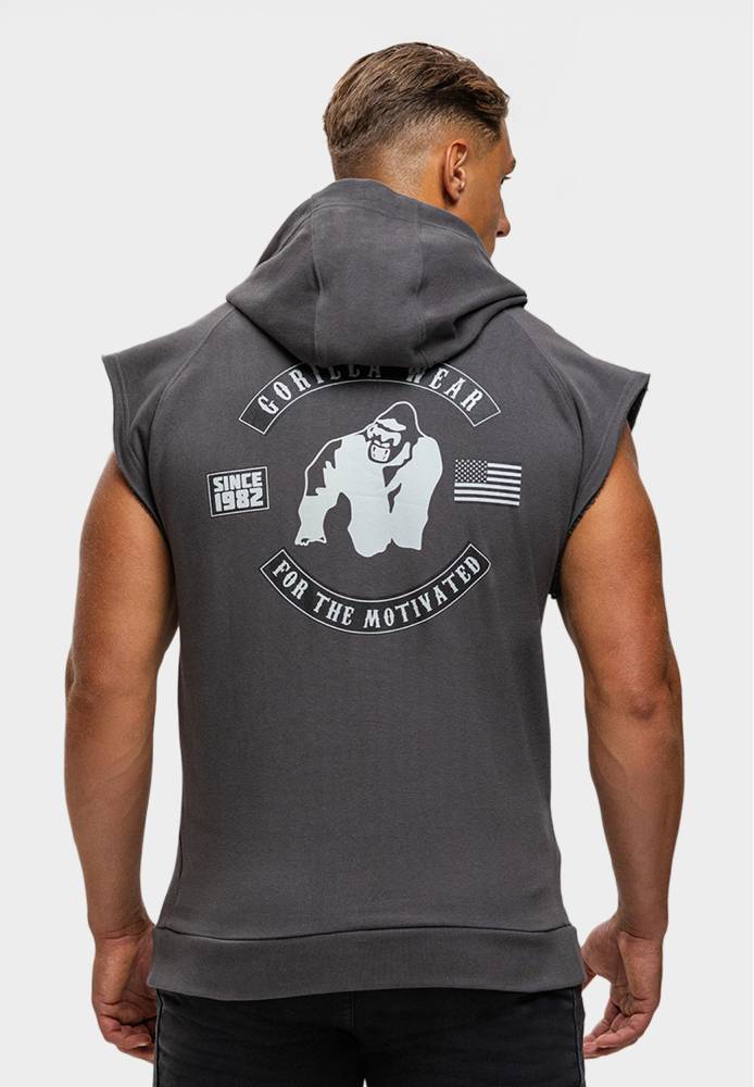Gorilla Wear Huntley Mouwloze Hoodie - Grijs - Aanzicht