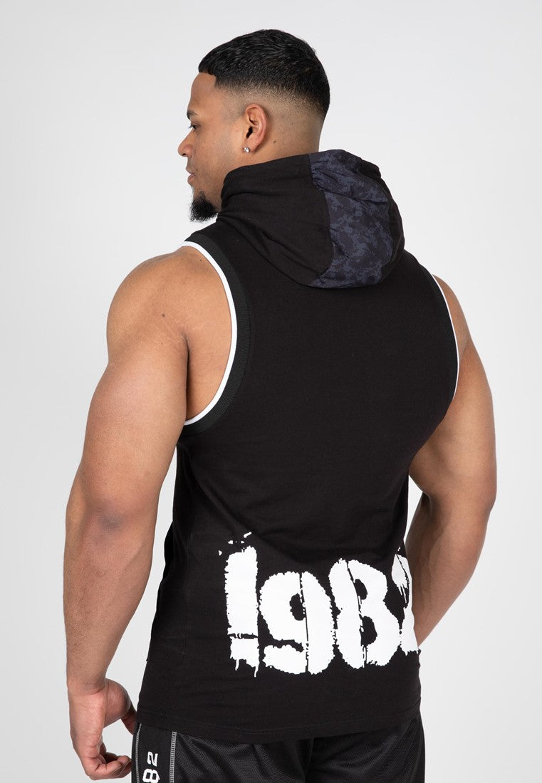 Gorilla Wear Loretto Mouwloze Hoodie - Zwart - Aanzicht