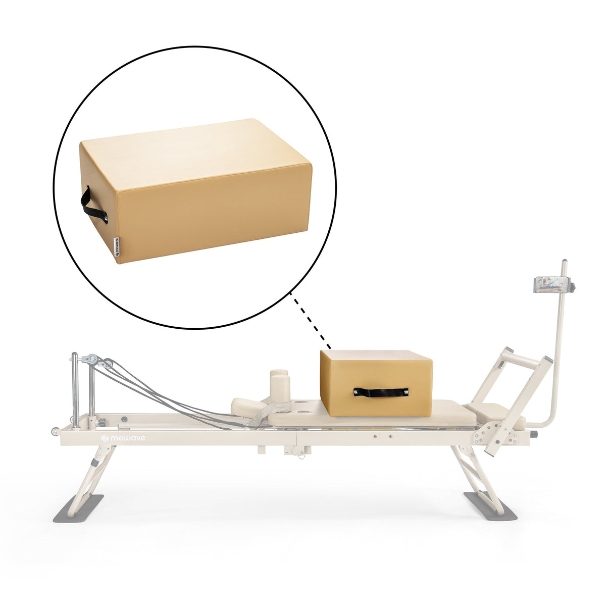 Mewave Pilates Box voor Reformer Pro - Beige - Aanzicht