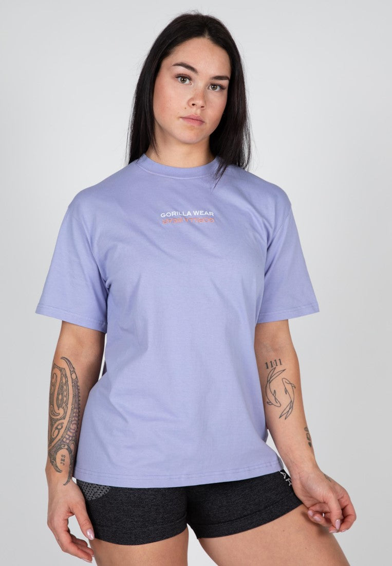 Gorilla Wear Medina Oversized T-shirt - Lila - Aanzicht