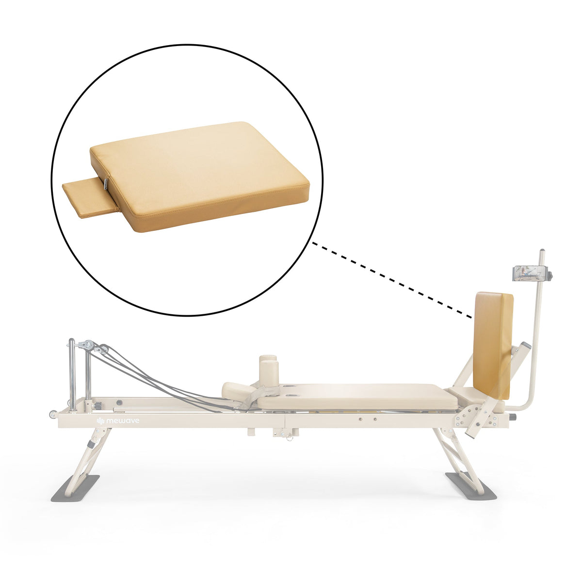 Mewave Pilates Jumpboard voor Reformer Pro - Beige - Aanzicht