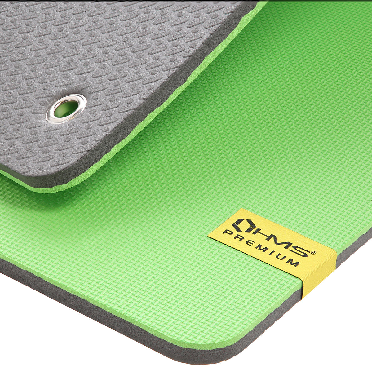 HMS Fitness Mat - Groen/Grijs - 15 mm - Aanzicht