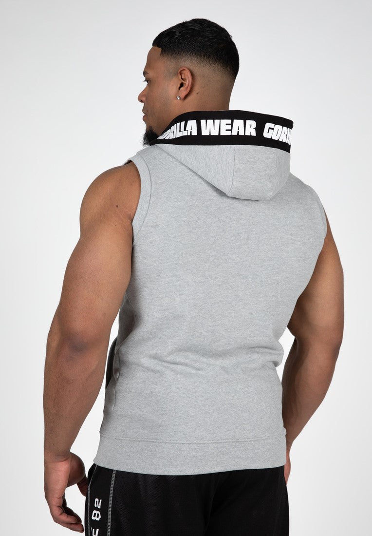 Gorilla Wear Milwaukee Mouwloos Vest met Capuchon - Grijs Gemeleerd - Aanzicht