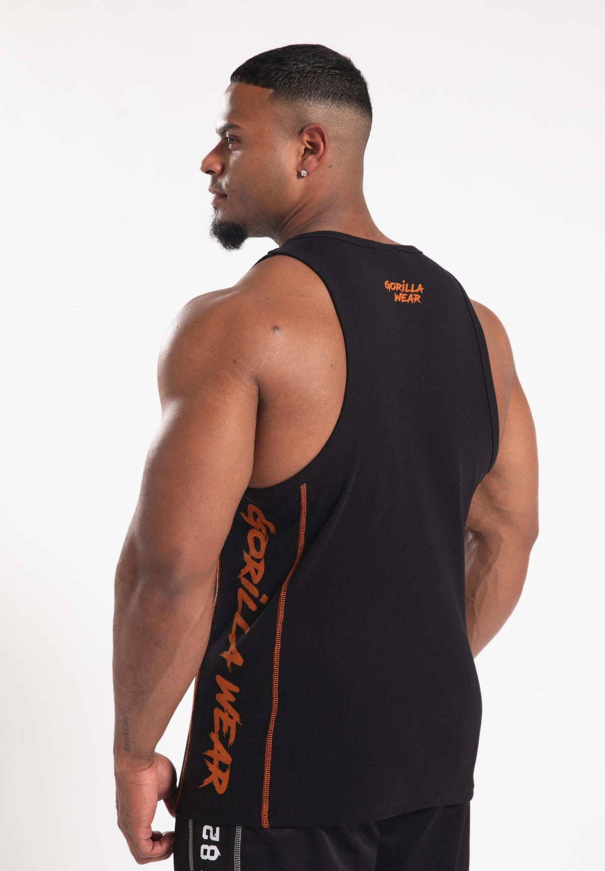 Gorilla Wear Monterey Tank Top - Zwart/Oranje - Aanzicht