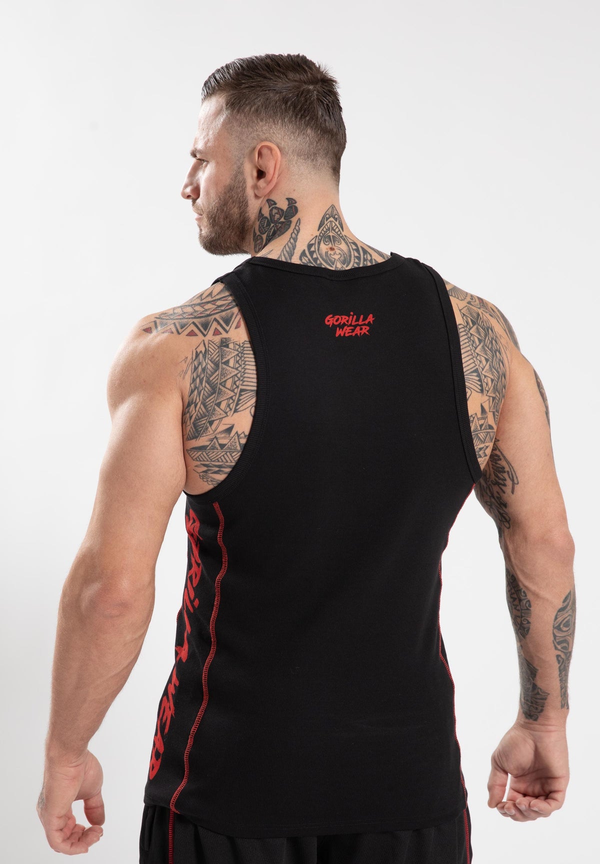 Gorilla Wear Monterey Tank Top - Zwart/Rood - Aanzicht