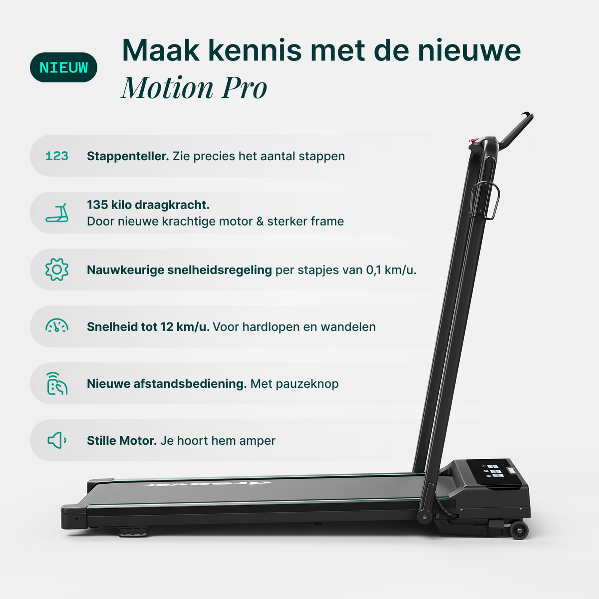 Dreaver Motion Pro Loopband - Inklapbaar - Voor Thuis - Aanzicht