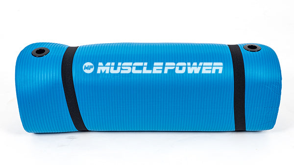Muscle Power Fitnessmat - Blauw - 190 x 60 x 1,5 cm - Aanzicht