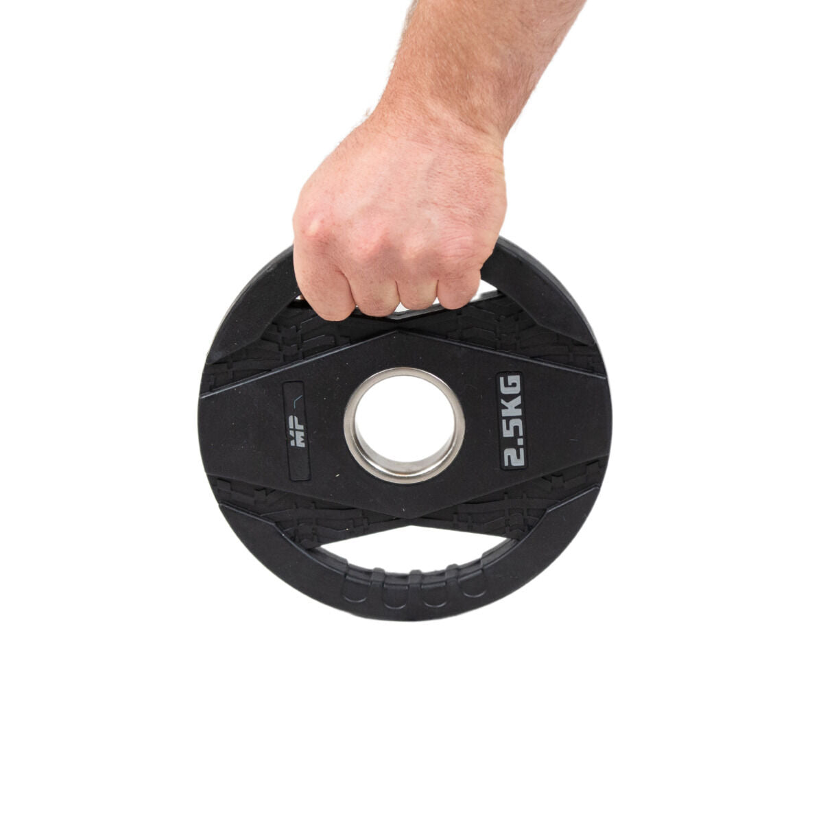 Muscle Power Olympische Halterschijf met Handgrepen - Rubber - 2,5 kg - Aanzicht