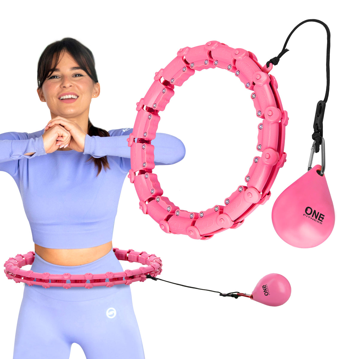 HMS ONE Fitness Hoelahoep - Roze - Aanzicht