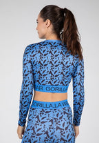 Gorilla Wear Osseo Cropped Longsleeve - Blauw - Aanzicht