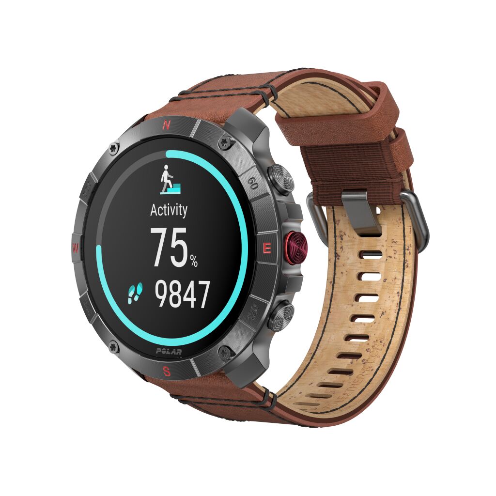 Polar Grit X2 Pro Titan Premium Outdoor Smart Watch - Brons/Zwart - S/L - Vooraanzicht