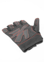 Gorilla Wear Womens Fitness Gloves - Fitness Handschoenen - Zwart/Rode Stiksels - Aanzicht