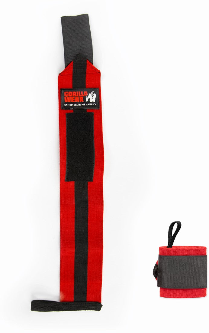 Gorilla Wear Wrist Wraps Ultra - Zwart/Rood - Aanzicht