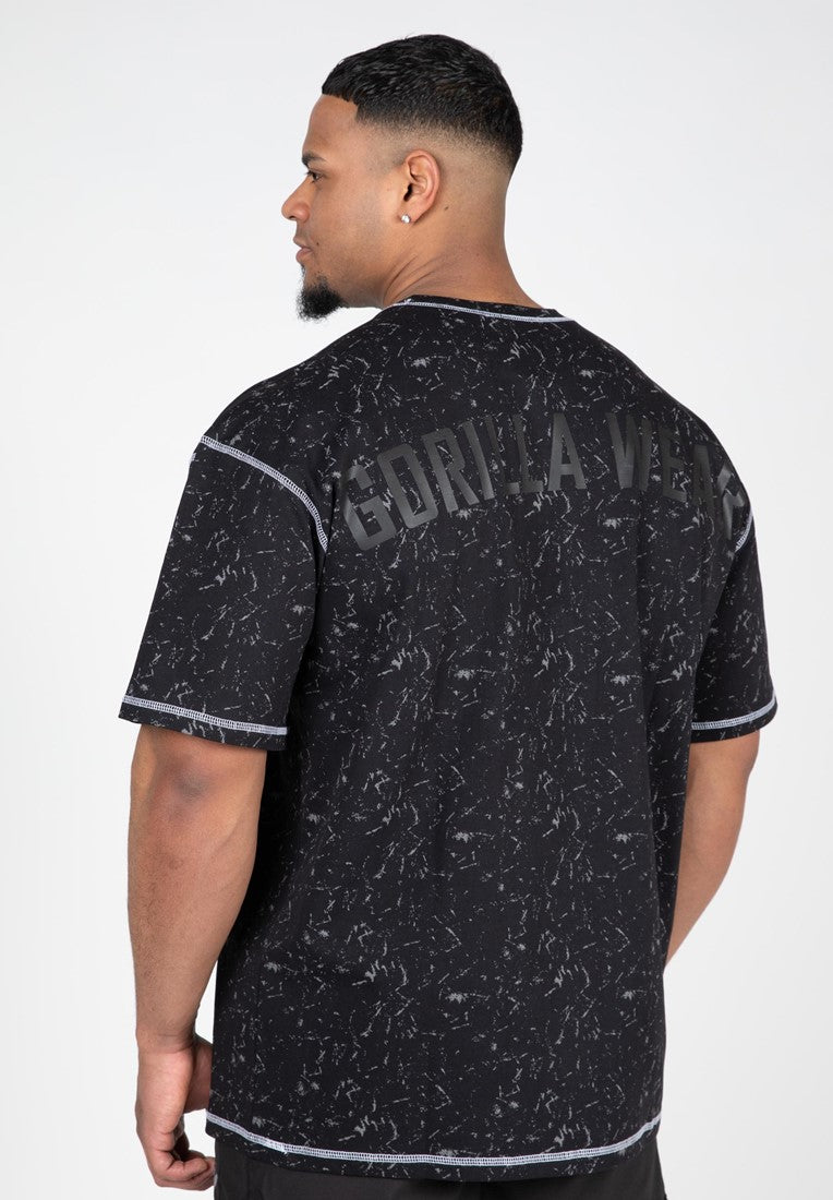Gorilla Wear Saginaw Oversized T-shirt - Washed Zwart - Aanzicht