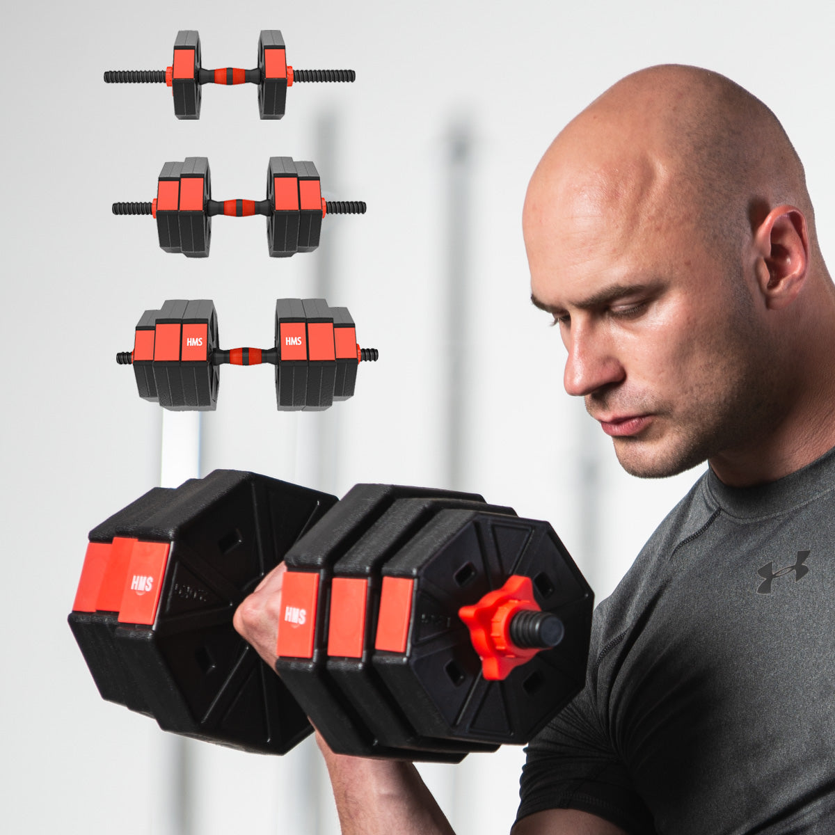 HMS Verstelbare Halter en Dumbbell Set - 30 kg - Aanzicht