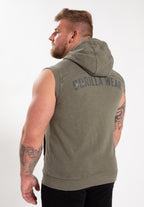 Gorilla Wear Silverdale Mouwloos Vest met Capuchon - Legergroen - Aanzicht