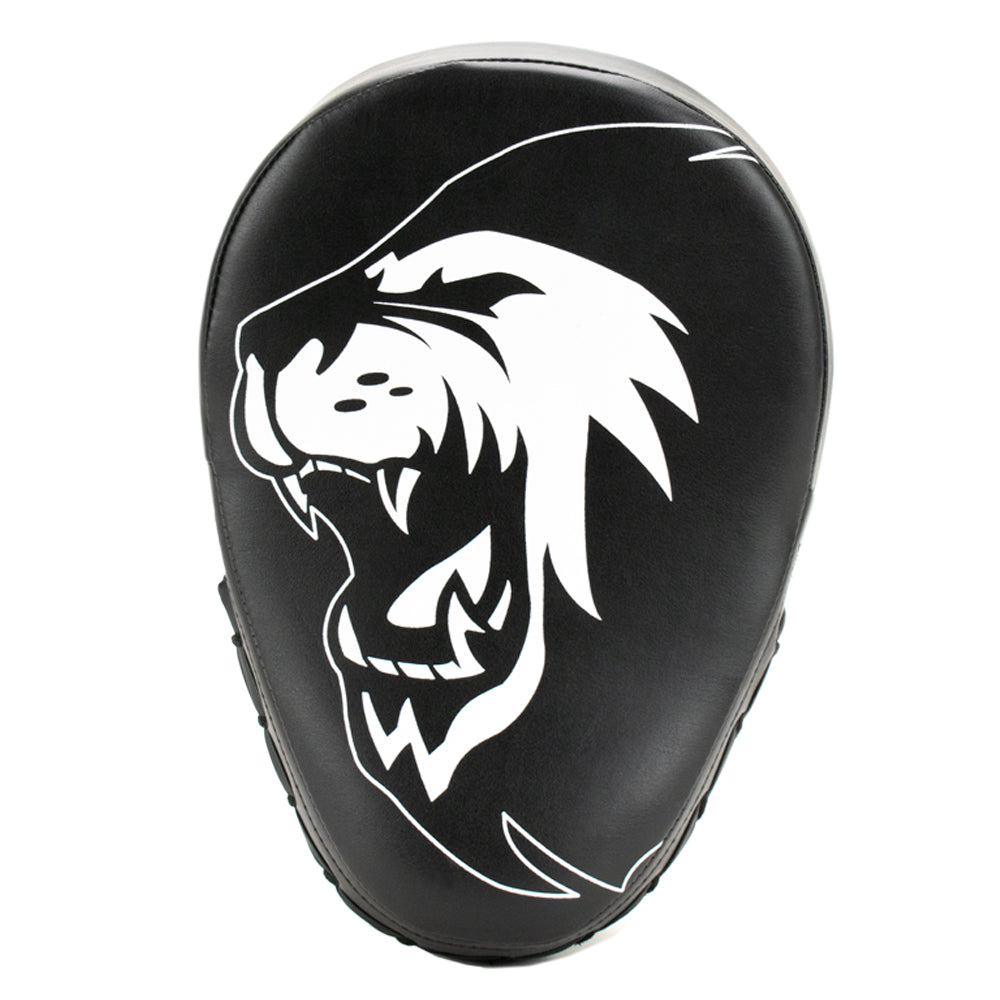 Super Pro Combat Gear Curved PU Handpads - Zwart / Wit - Aanzicht
