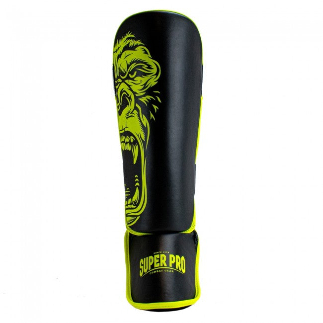 Super Pro Kids Scheenbeschermers Gorilla - Zwart/Geel - Aanzicht