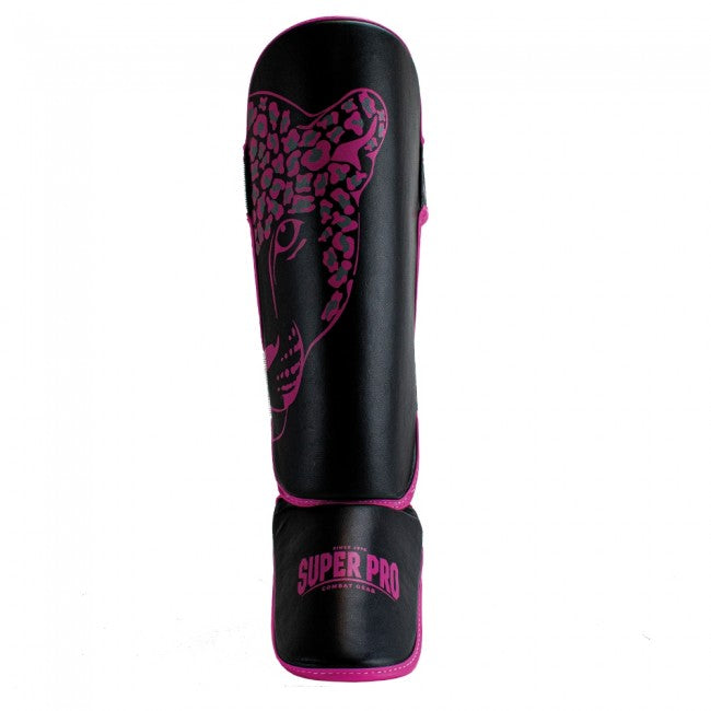 Super Pro Kids Scheenbeschermers Leopard - Zwart/Roze - Aanzicht
