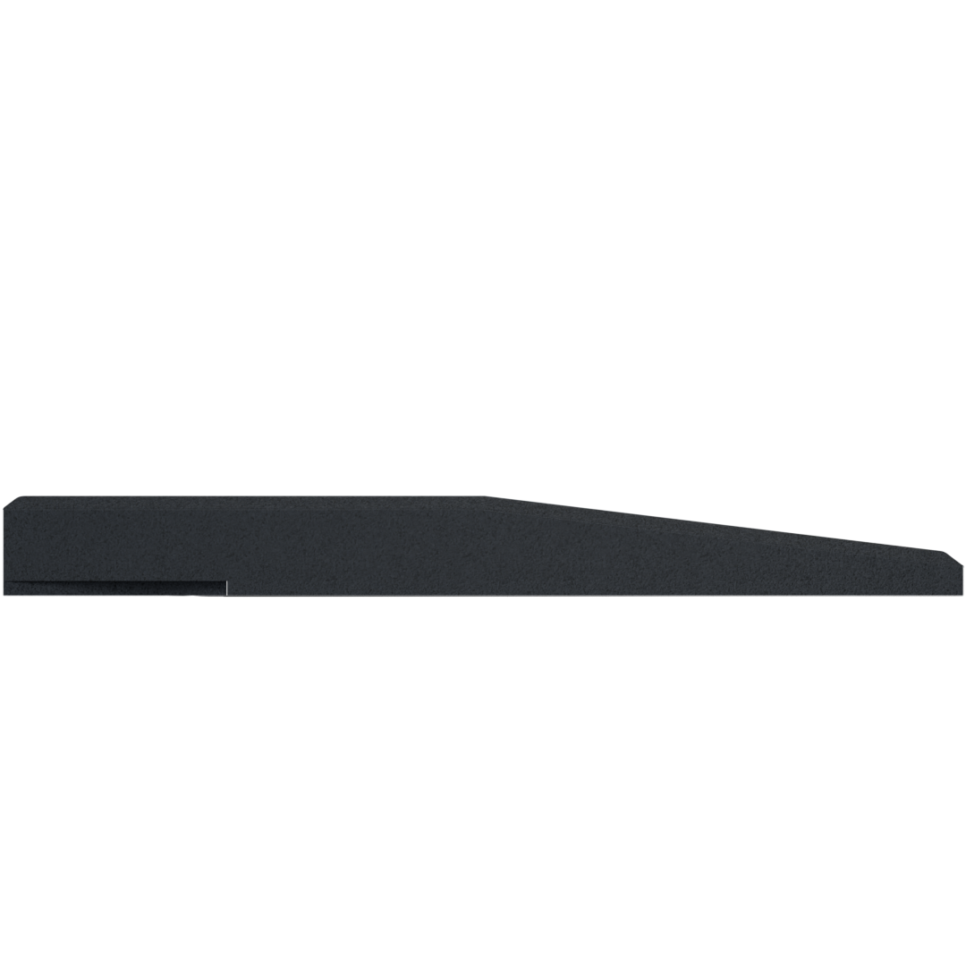 Flow Fitness Oploopprofiel Rubberen Tegel - 100 x 20 x 2 cm - Zwart - Aanzicht