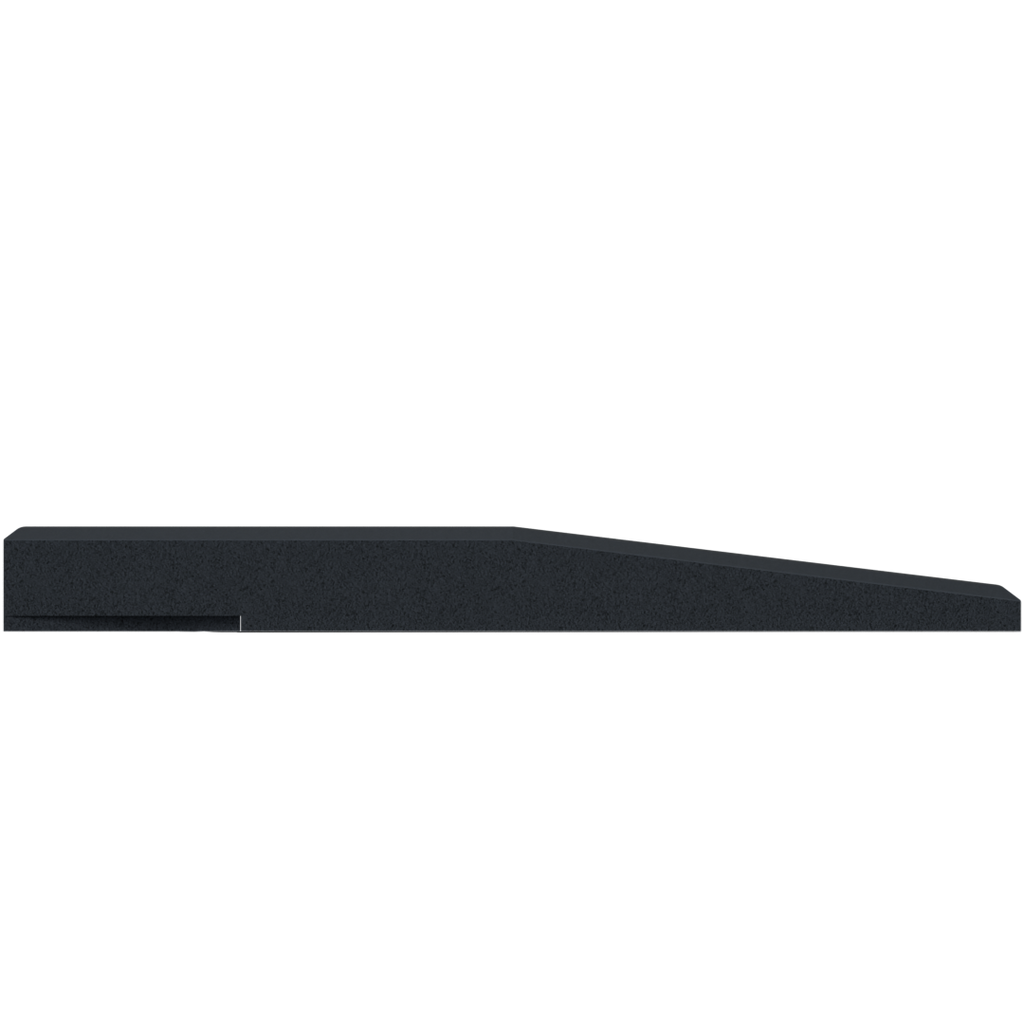 Flow Fitness Oploopprofiel Rubberen Met Waterdichte SBR-Laag  - 100 x 20 x 2 cm - Zwart - Aanzicht