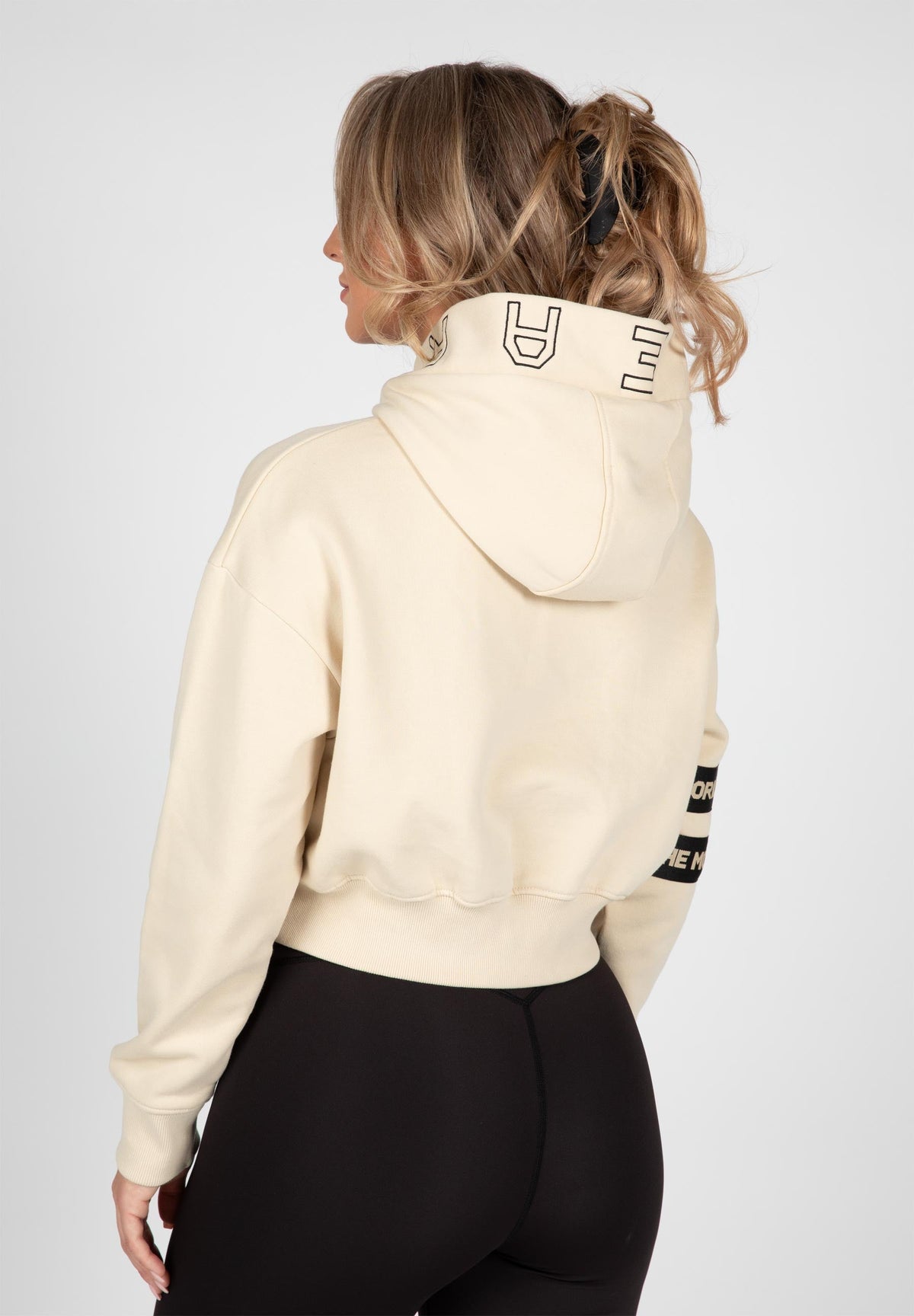 Gorilla Wear Tracey Cropped Hoodie - Beige - Aanzicht
