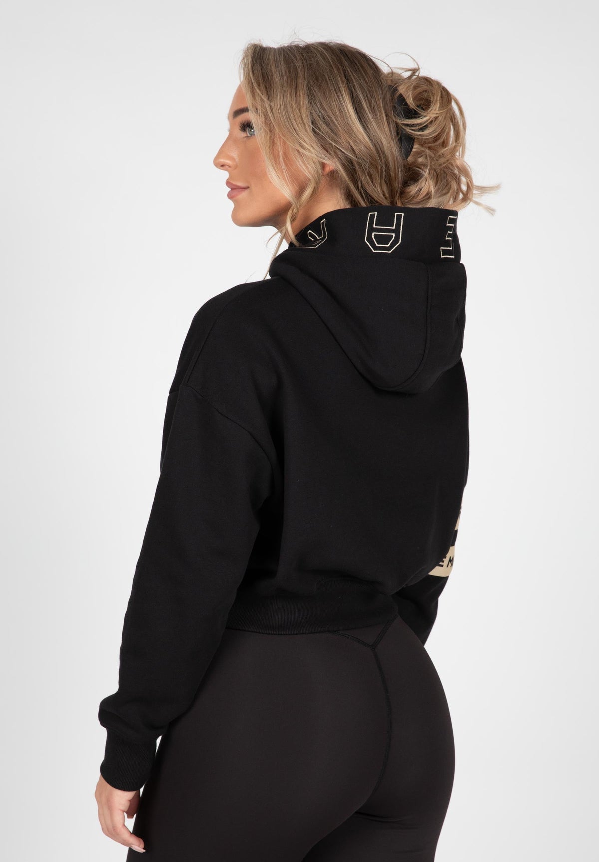 Gorilla Wear Tracey Cropped Hoodie - Zwart - Aanzicht