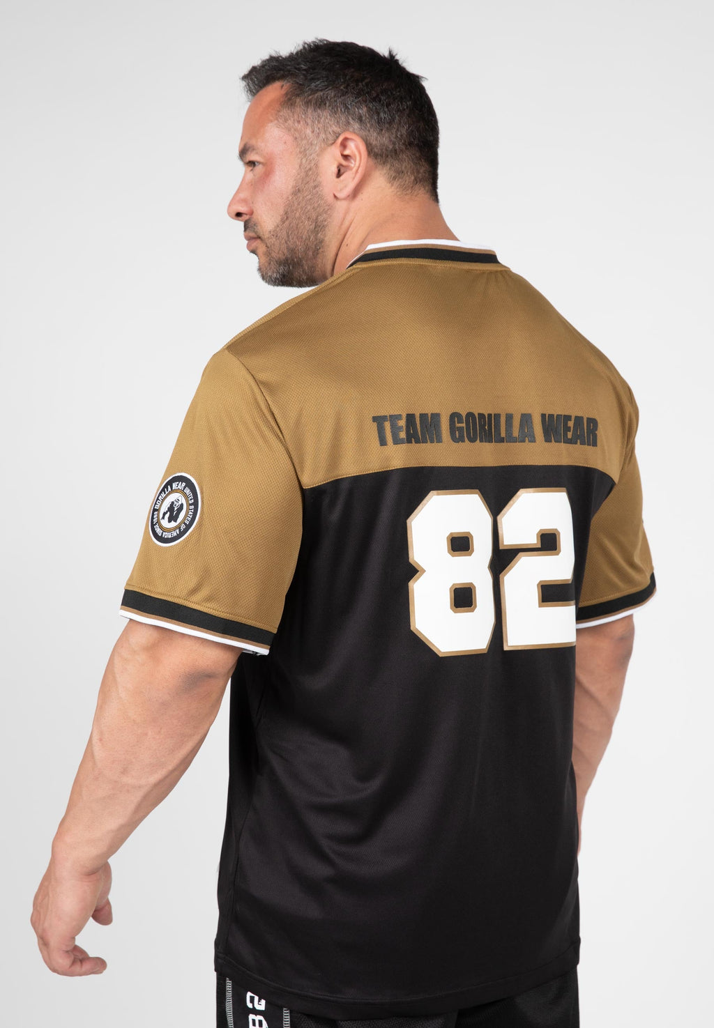 Gorilla Wear Trenton Football Jersey - Zwart/Goud - Aanzicht