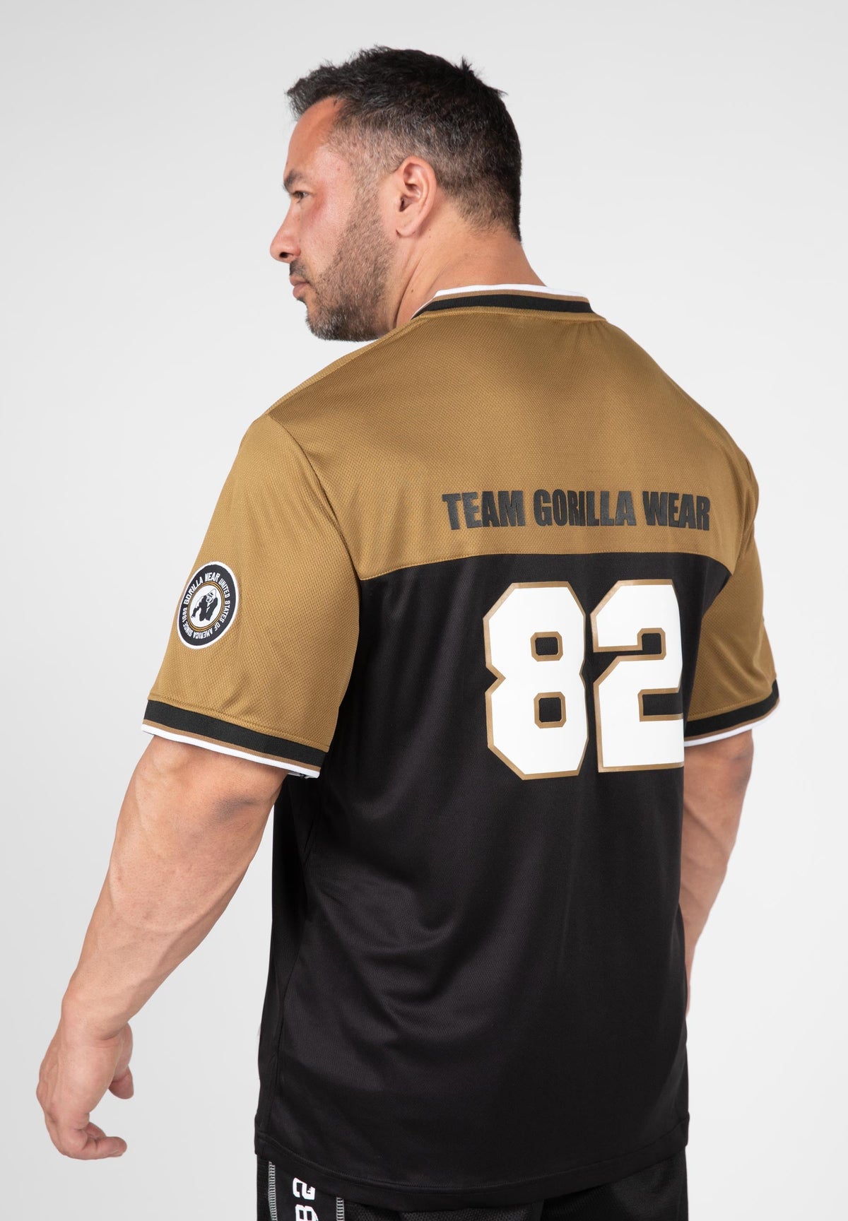 Gorilla Wear Trenton Football Jersey - Zwart/Goud - Aanzicht