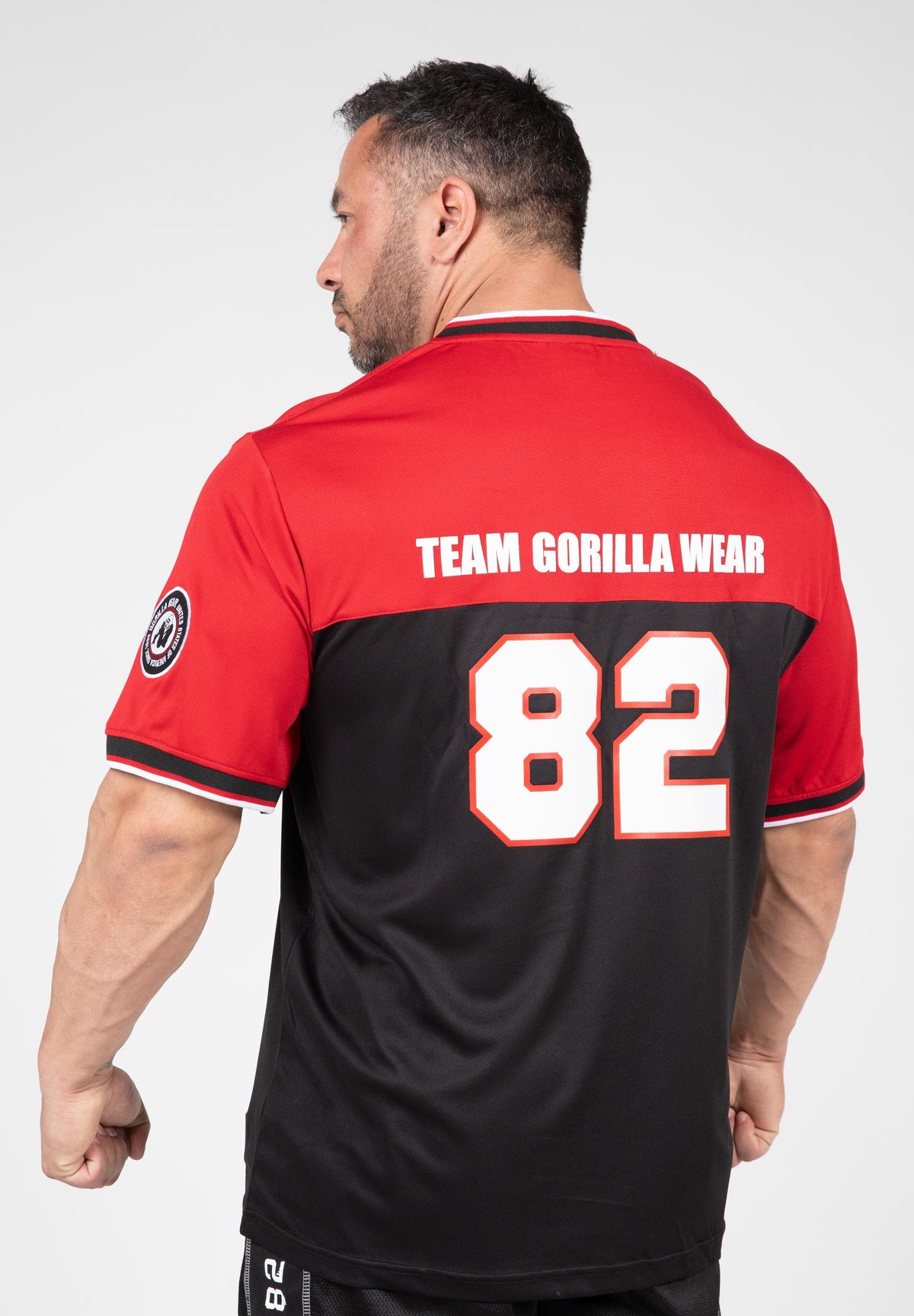Gorilla Wear Trenton Football Jersey - Zwart/Rood - Aanzicht