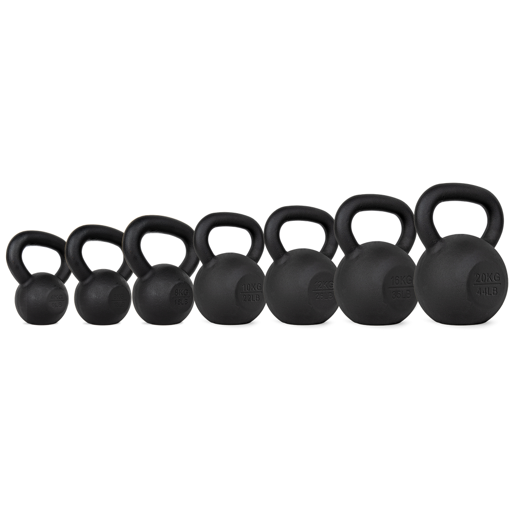 VirtuFit Kettlebell Set Gietijzer 4-6-8-10-12-16-20 kg - Aanzicht