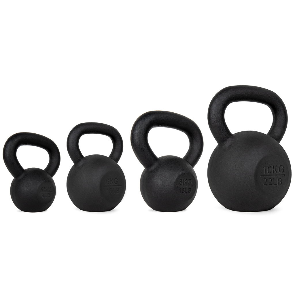 VirtuFit Kettlebell Set Gietijzer 4-6-8-10 kg - Aanzicht