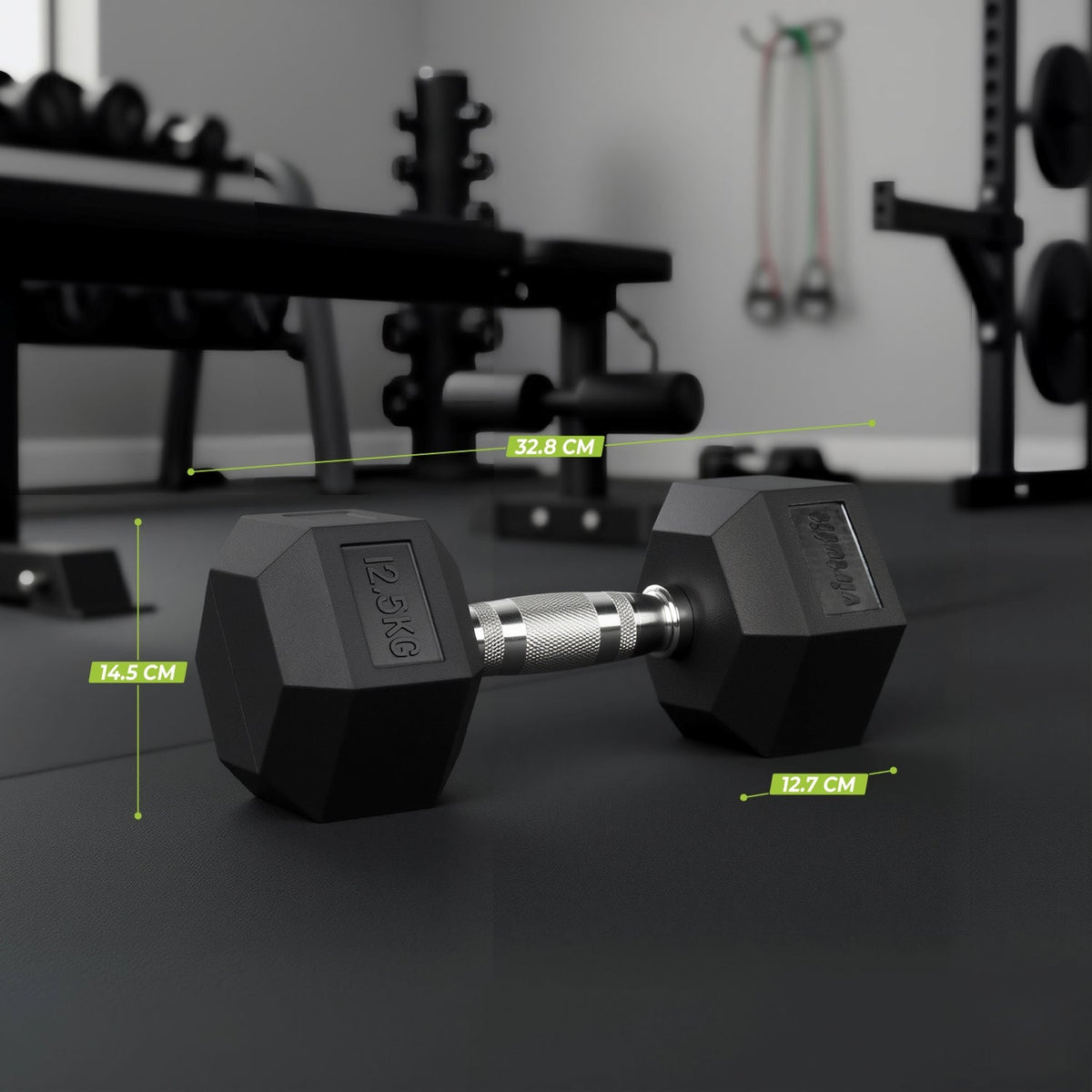 VirtuFit Hexa Dumbbell Pro - 12,5 kg - Per Stuk - Aanzicht