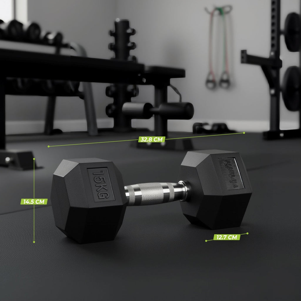 VirtuFit Hexa Dumbbell Pro Set - 2 x 15 kg - Aanzicht