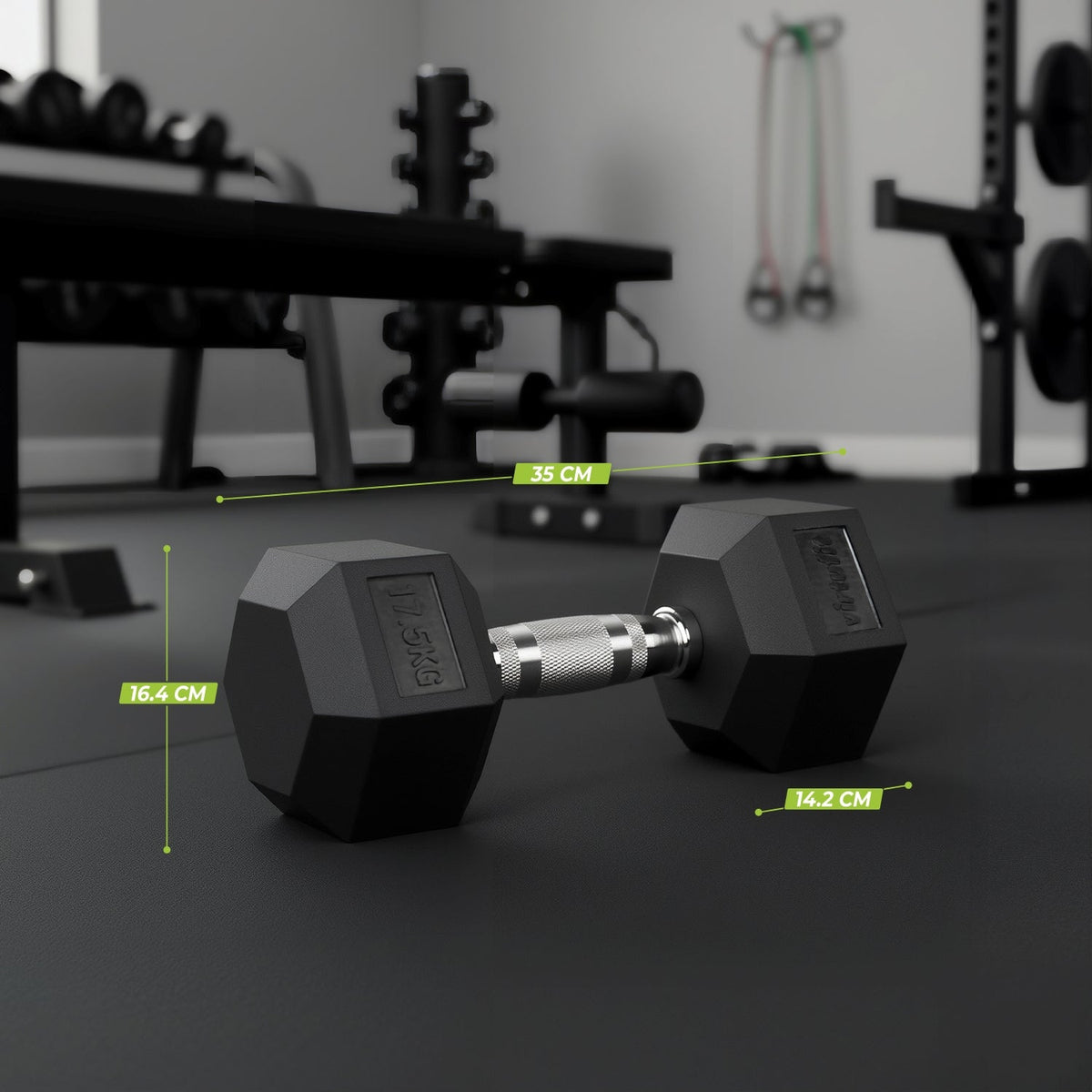 VirtuFit Hexa Dumbbell Pro Set - 2 x 17,5 kg - Aanzicht