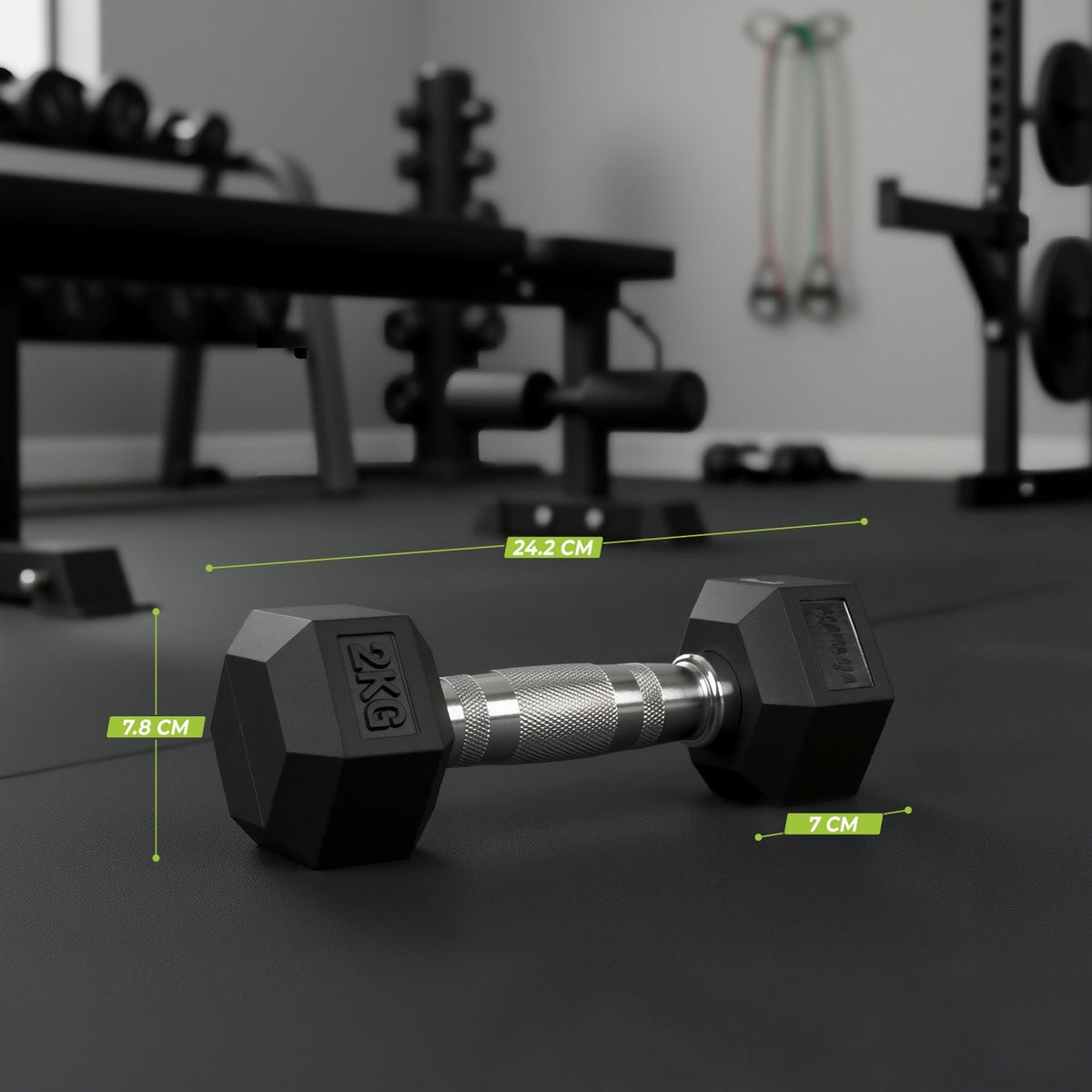 VirtuFit Hexa Dumbbell Pro - 2 kg - Per Stuk - Aanzicht