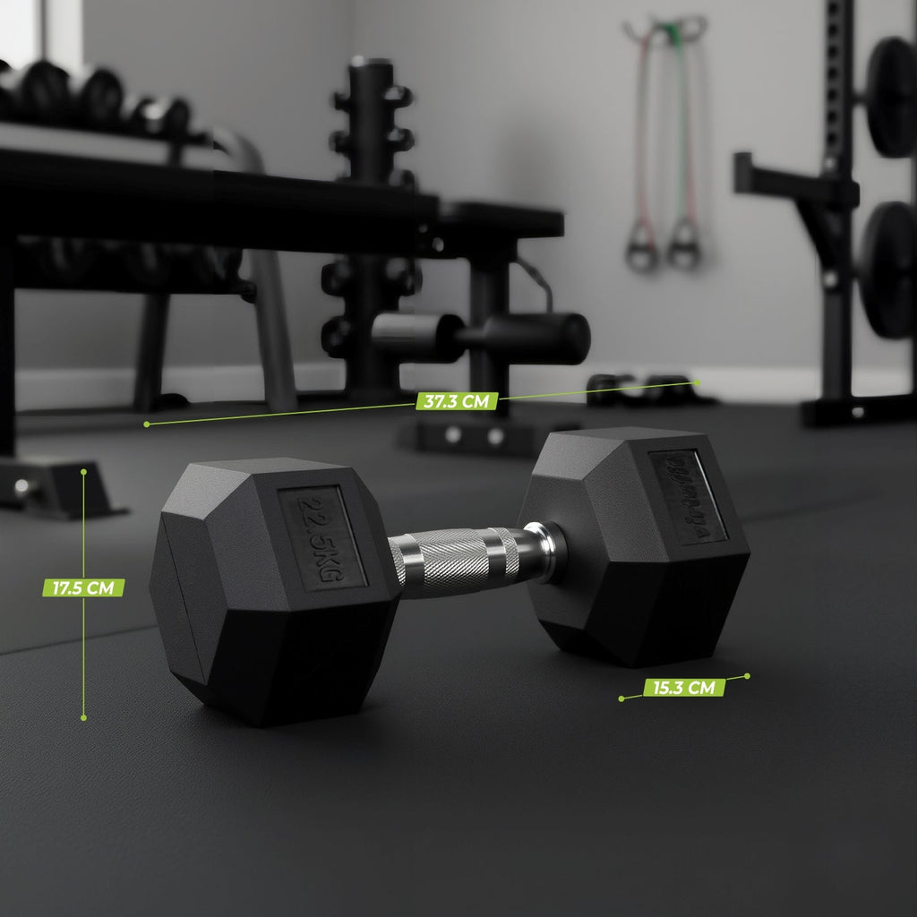 VirtuFit Hexa Dumbbell Pro Set - 2 x 22,5 kg - Aanzicht