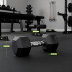 VirtuFit Hexa Dumbbell Pro Set - 2 x 22,5 kg - Aanzicht