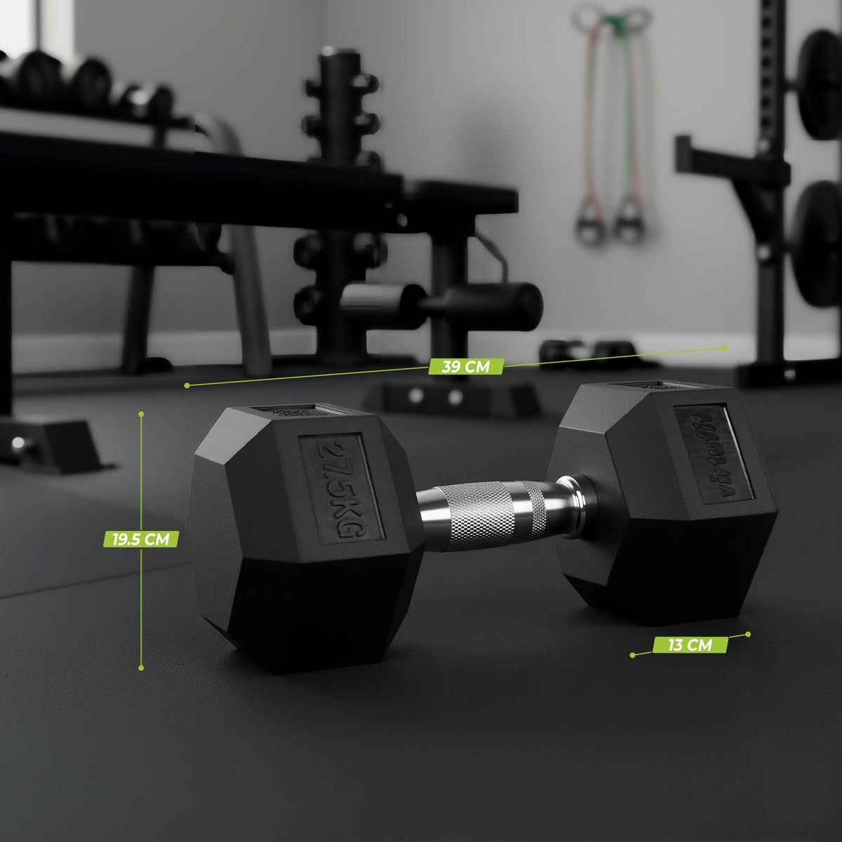 VirtuFit Hexa Dumbbell Pro Set - 2 x 27,5 kg - Aanzicht