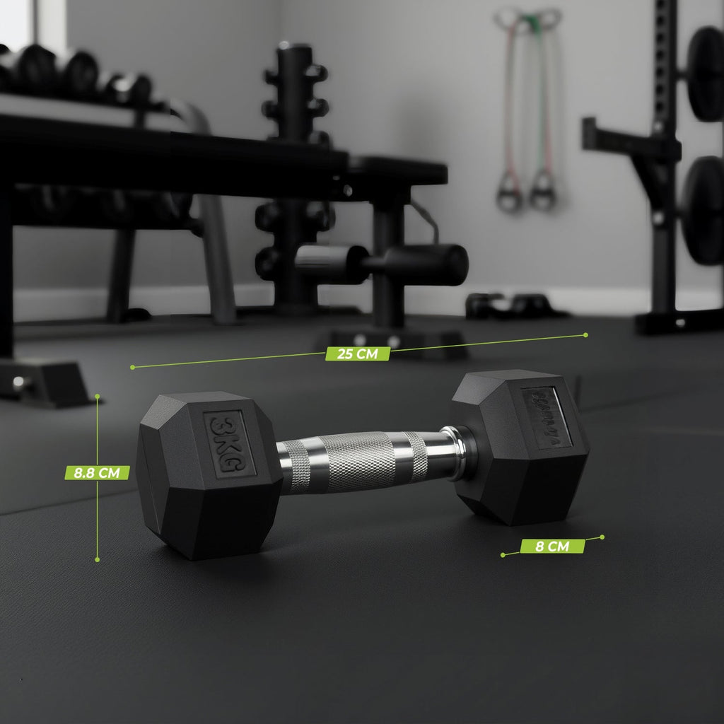 VirtuFit Hexa Dumbbell Pro - 3 kg - Per Stuk - Aanzicht