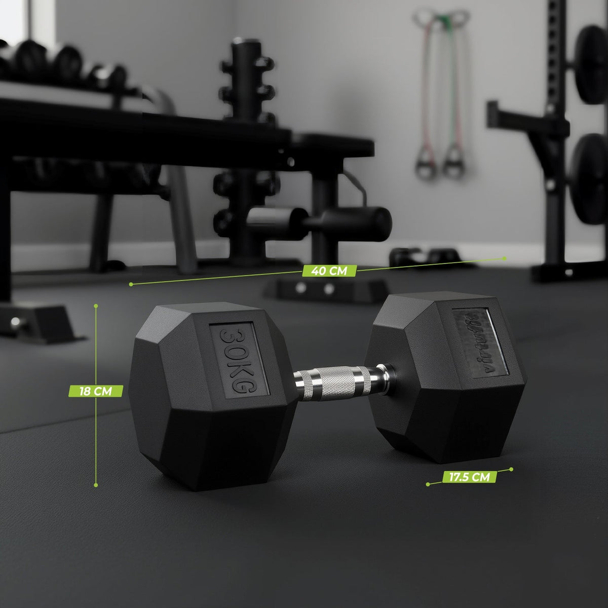 VirtuFit Hexa Dumbbell Pro - 30 kg - Per Stuk - Aanzicht