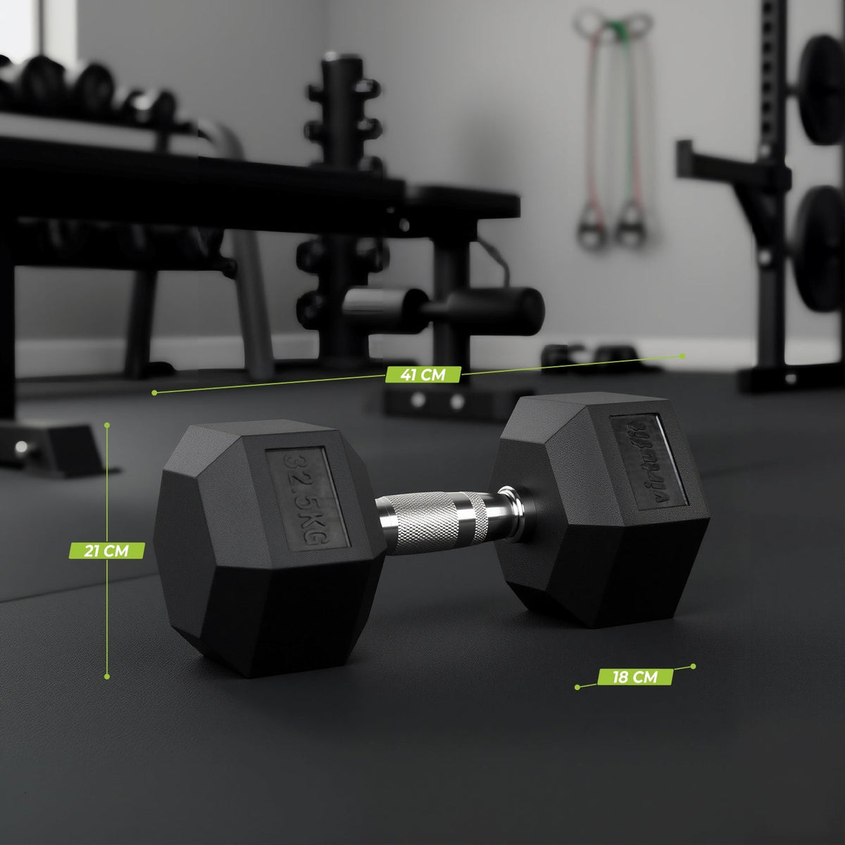 VirtuFit Hexa Dumbbell Pro Set - 2 x 32,5 kg - Aanzicht