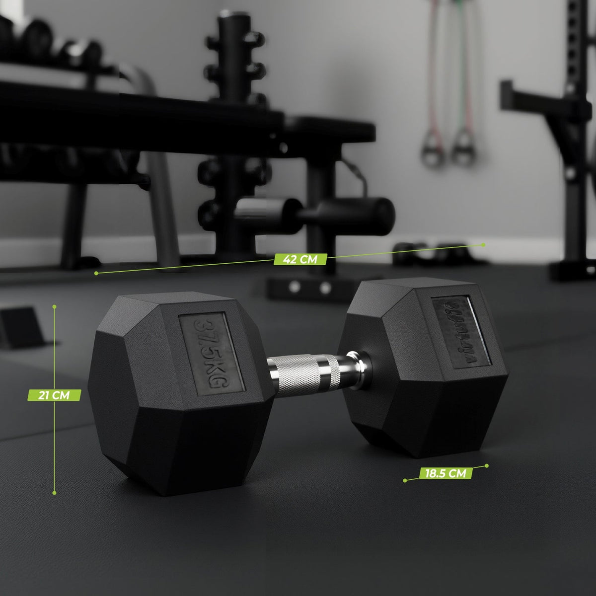 VirtuFit Hexa Dumbbell Pro Set - 2 x 37,5 kg - Aanzicht
