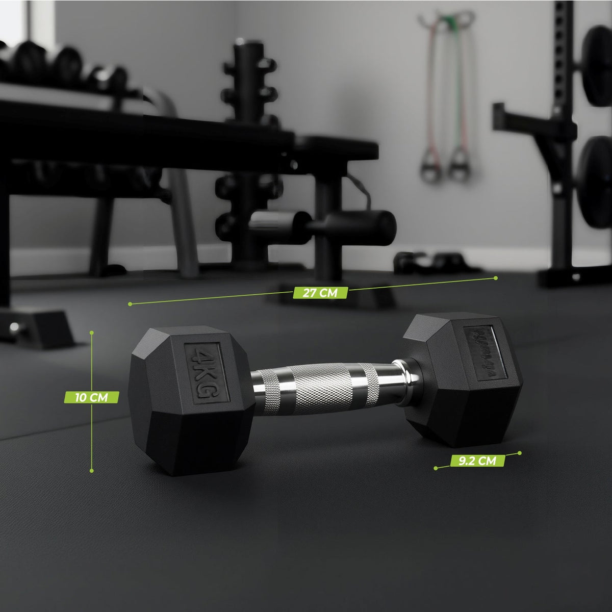 VirtuFit Hexa Dumbbell Pro Set - 2 x 4 kg - Aanzicht