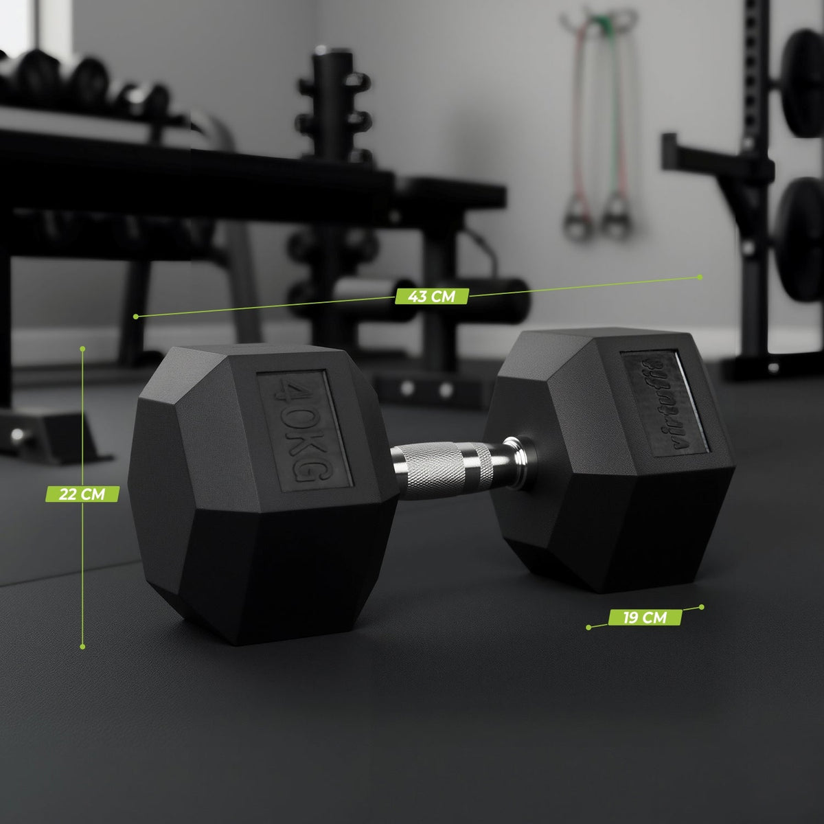 VirtuFit Hexa Dumbbell Pro - 40 kg - Per Stuk - Aanzicht