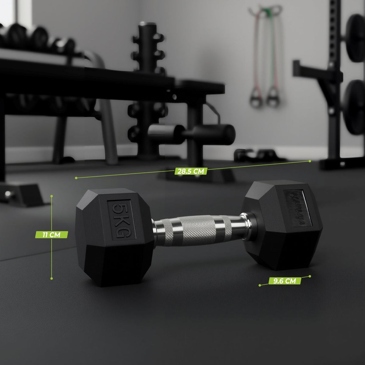 VirtuFit Hexa Dumbbell Pro Set - 2 x 5 kg - Aanzicht