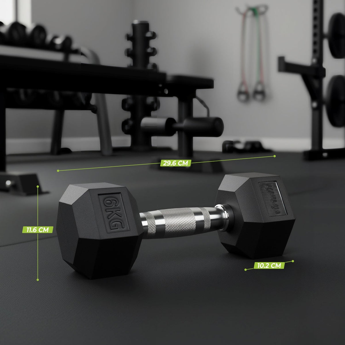 VirtuFit Hexa Dumbbell Pro Set - 2 x 6 kg - Aanzicht
