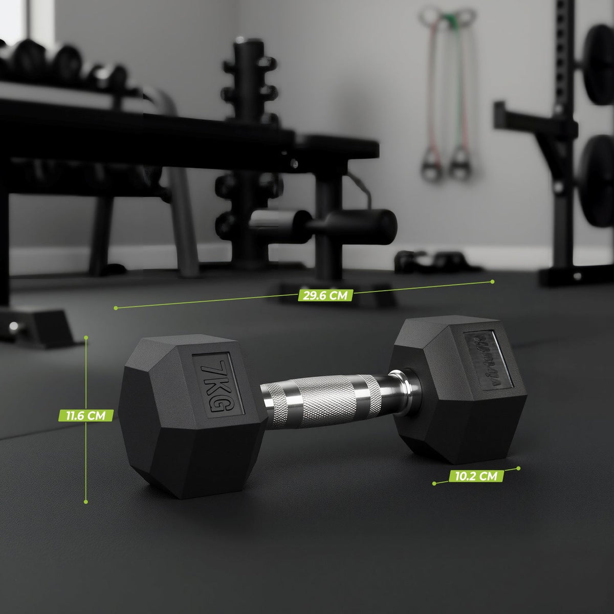 VirtuFit Hexa Dumbbell Pro - 7 kg - Per Stuk - Aanzicht